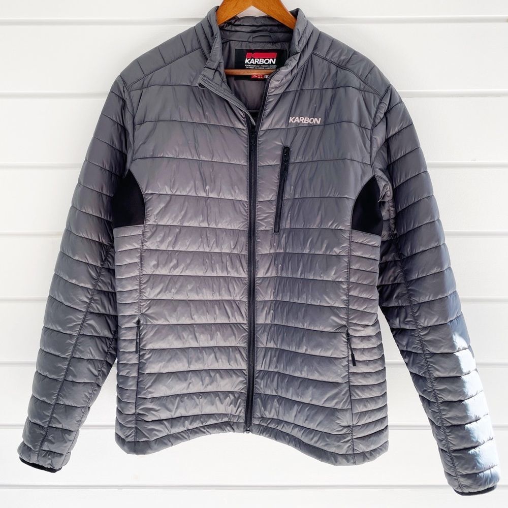 Karbon Men's Quest II Ultralight Puffer Jacket In Grey and Black Size XL
